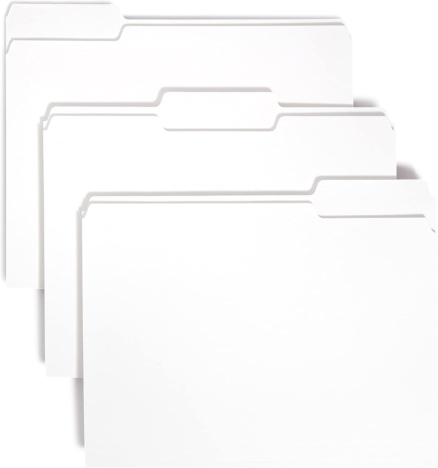 Smead Standard File Folders, 100 Count, White, 1/3-Cut Tabs, Letter Size (12843)