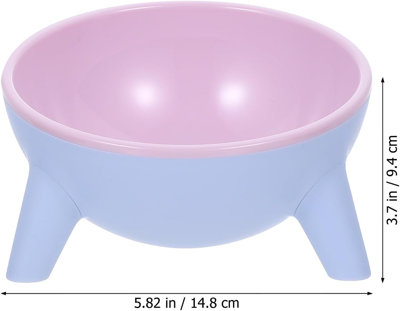 Milisten Stable Cat and Dog Feeding Bowl Set, 15° Tilted Raised Plastic Pet Water Feeder, Spill-Resistant Pink Dual Bowls for Cats and Small Dogs