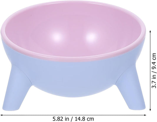 Milisten Stable Cat and Dog Feeding Bowl Set, 15° Tilted Raised Plastic Pet Water Feeder, Spill-Resistant Pink Dual Bowls for Cats and Small Dogs