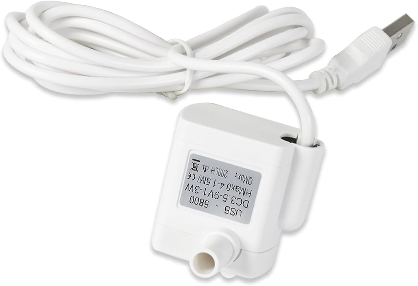 Water Fountain Pump Replacement - 3.5-9V White Mini Submersible Pump,USB-5800 for Pet Fountains, Fish Tanks, Crafts & Plants - Quiet, Durable & Universal Fit