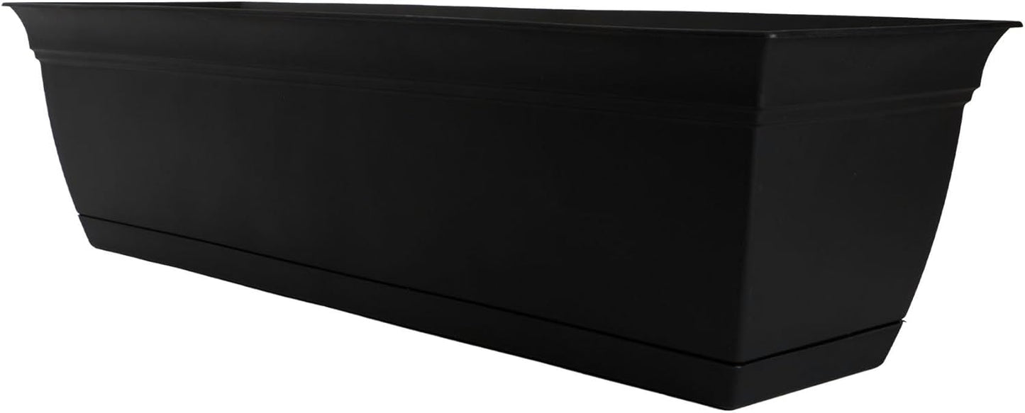 The HC Companies 24" Eclipse Plastic Window Box 7.76"x24"x6.57" in Black Color