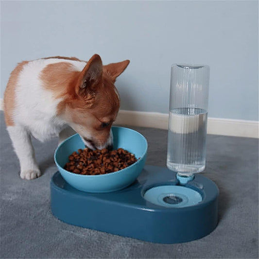 Pet Bowl Double Cats Bowl Dog Bowl with Raised Stand Pet Supplies Cats Water Bowl for Cats Food Bowls for Dog Feeder Pet Products (White)