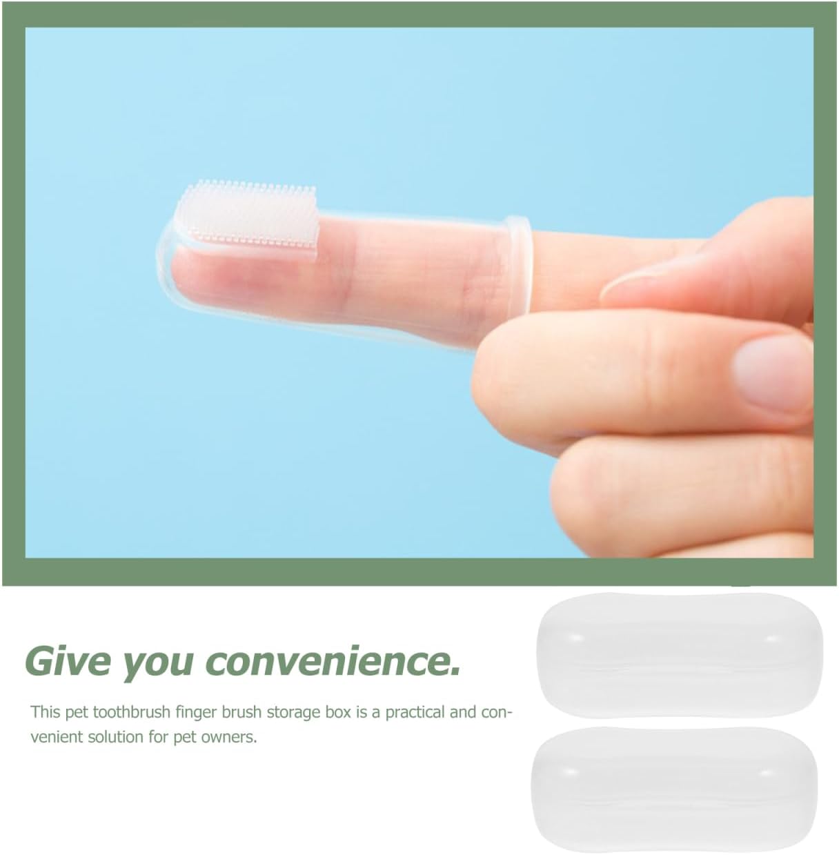 HEALLILY 20Pcs Dog Finger Toothbrush Storage Box Portable Transparent Case Compact Design Easy to Carry for Pet Dental Care
