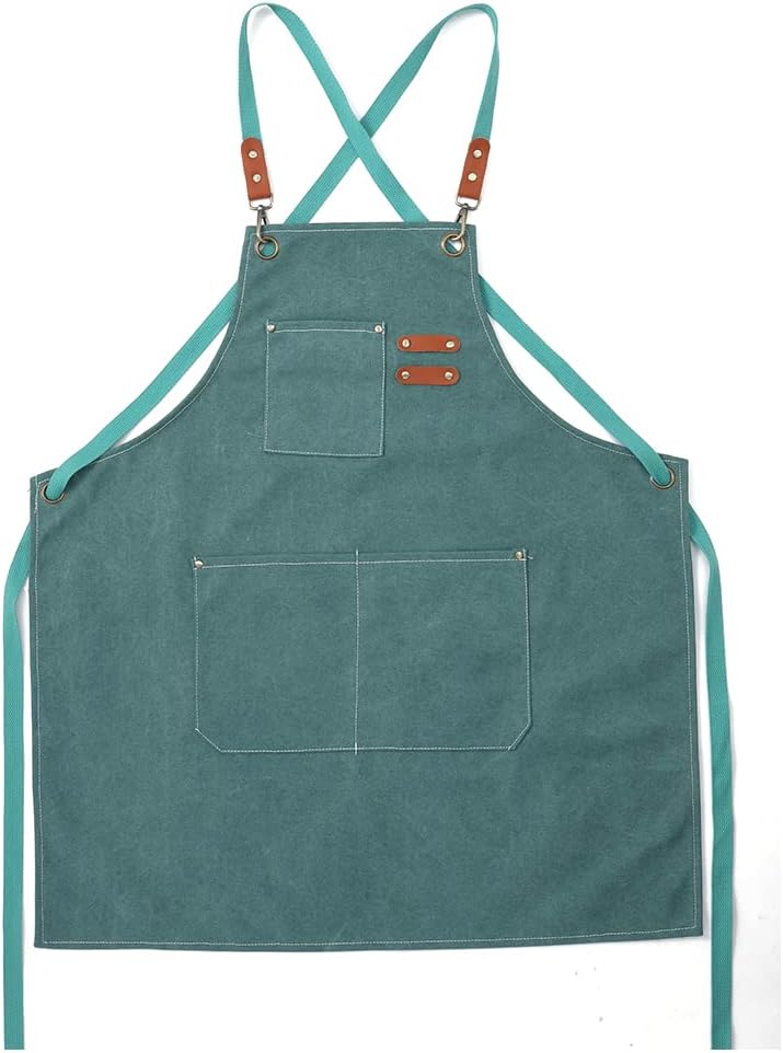 Kids Apron for Girls and Boys Heavy Duty Apron with Pockets and Adjustable Cross back Strap
