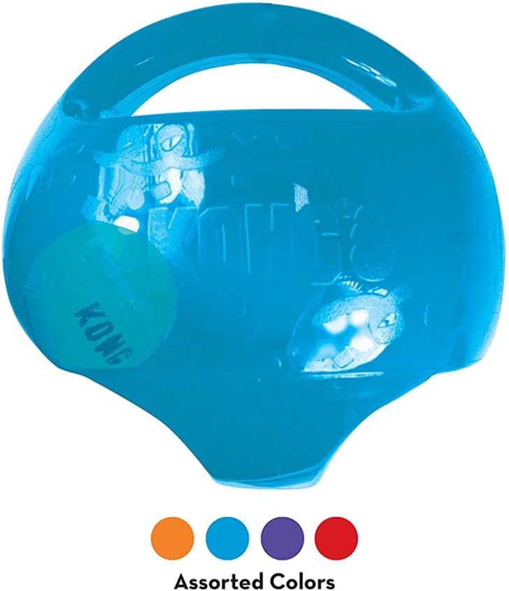 KONG Jumbler Ball - Interactive Toy for Dog & Puppy Playtime - Fetch Toy with Tennis Ball - Dog Supplies for Engaging Play - for Medium/Large Dogs - Assorted Colors