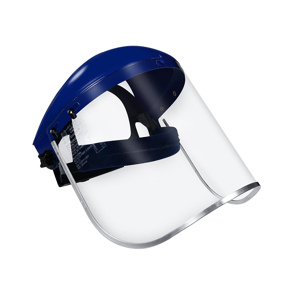 Blue Eagle Full Face Impact Resistant Safety Faceshield (B1BL+FC48) | Clear | Extrusion-Grade Polycarbonate Visor | 1 Set + Replacement Visor