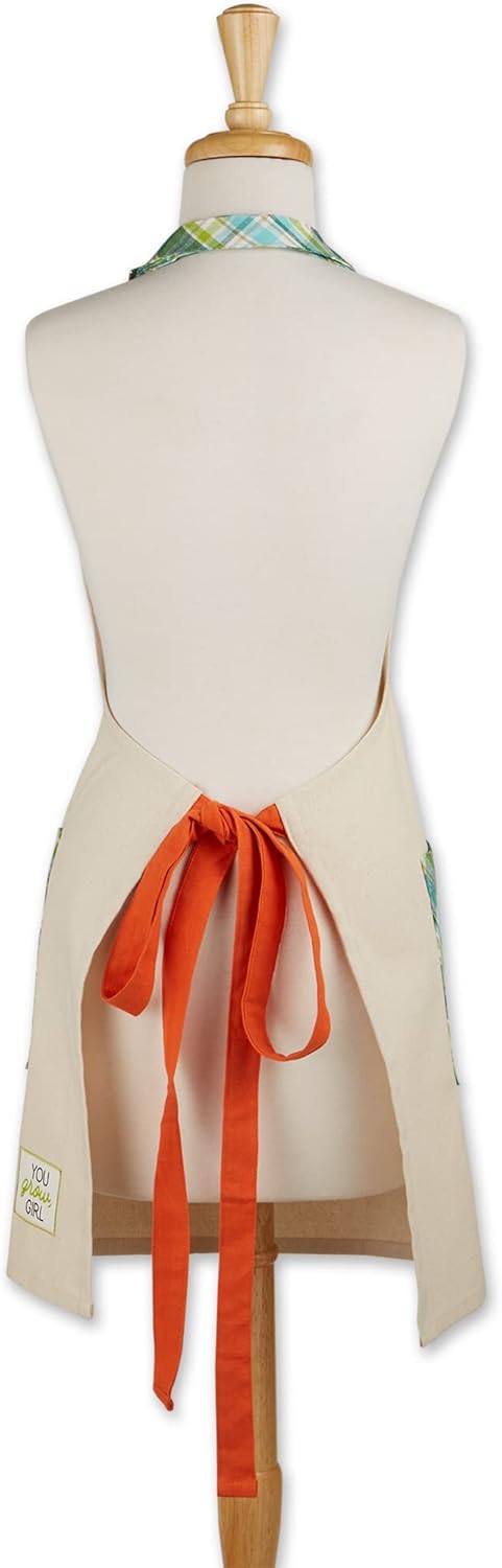 DII Women's Pantry Style Apron Collection Large Pockets, Adjustable with Long Waist Ties