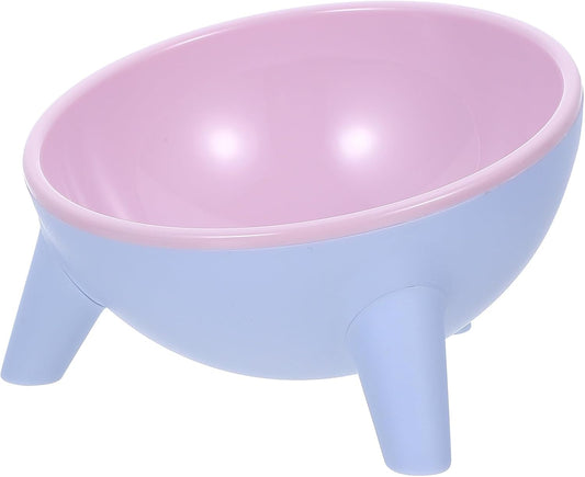 Milisten Stable Cat and Dog Feeding Bowl Set, 15° Tilted Raised Plastic Pet Water Feeder, Spill-Resistant Pink Dual Bowls for Cats and Small Dogs