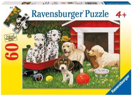 Ravensburger Puppy Party | 60-Piece Jigsaw Puzzle for Kids | Unique, Pieces | Enhances Concentration and Creativity | Ideal Gift for Birthdays and Holidays