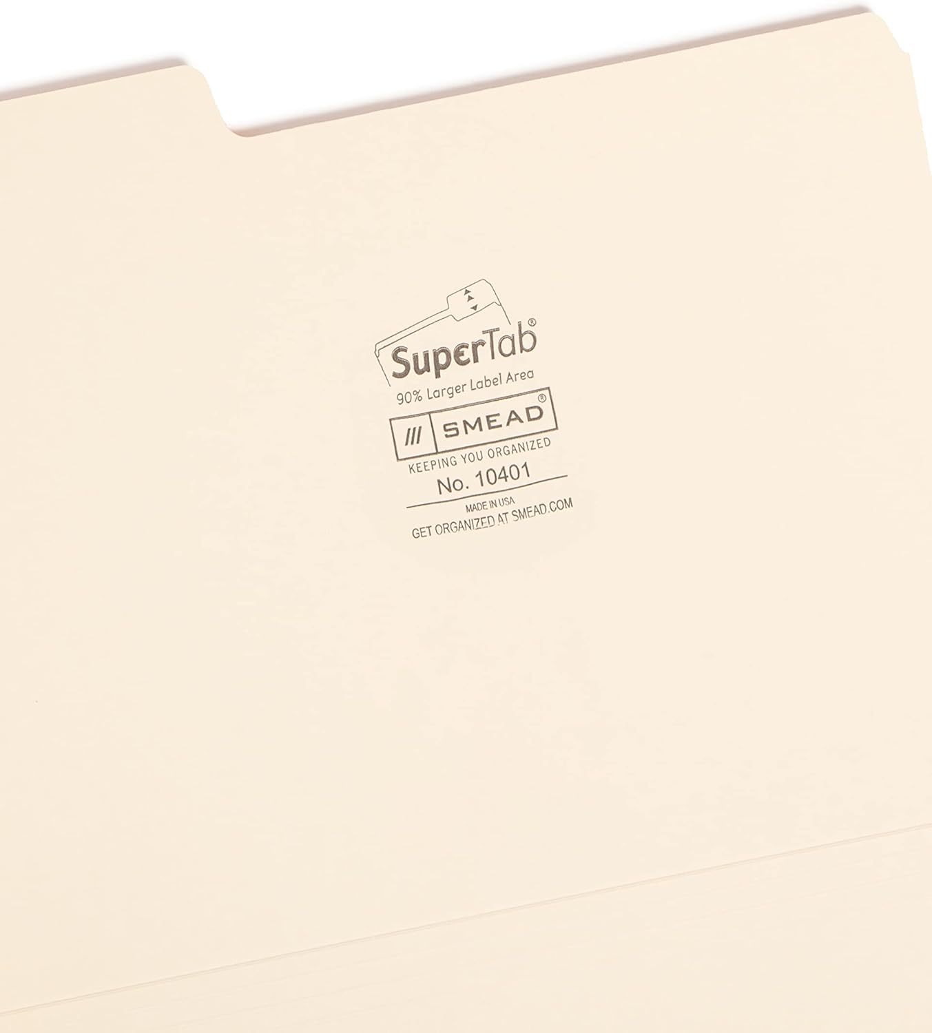 Smead SuperTab Heavyweight File Folder, Oversized 1/3-Cut Tab, Letter Size, Manila, 50 Per Box (10401)