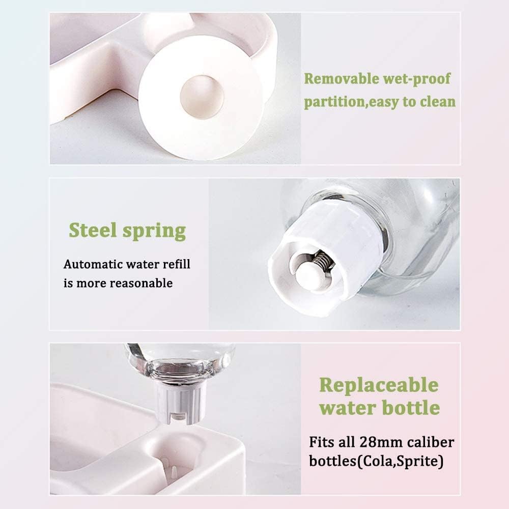 pet Water Dispenser 2 in 1 Pet Feeder Water Automatic Dispenser with Bottle for Dog & Cat, Spill Proof Pet Drinking Fountain Water Bowl for Pets Feeding cat Fountain