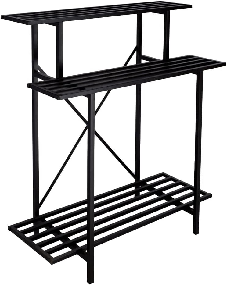 Zhongma 3 Tier Sturdy Plant Stand Space-Saving Heavy Duty Plant Holder for Home Indoor and Outdoor, L35.43 xW17.32 x H39.37 inch, 660 LBS Capacity & Heavy Duty Construction. …