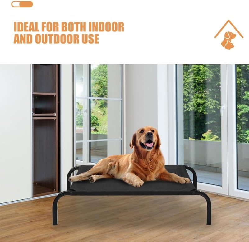 1Pc Dog Cot Replacement Cover Pet Bed Pet Product Original Elevated Heavy-Duty Breathable Cooling Mesh Center Machine Washable Indoor Outdoor Use