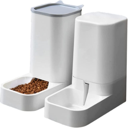 Dispenser Unplugged Pet Feeder Water Dispensers Supplies Set Automatic Gravity Feeder Cat Food, Dog Water Bowl and Automatic Cat Food Dispenser cat Fountain