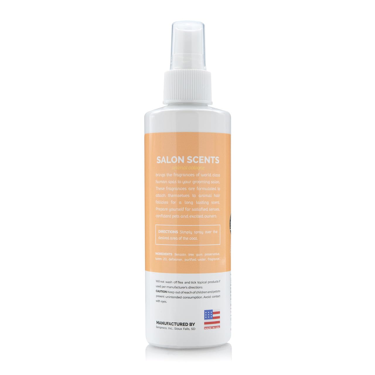 Bark2Basics Salon Scents Pet Grooming Cologne Spray - 8 oz, Natural Professional Grade Perfume for Dogs and Cats, Long Lasting, Deodorizing, Made in USA (Peach Fizz)