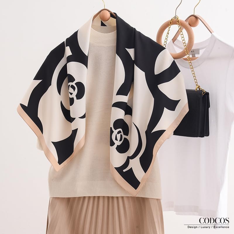Women's Square Silk Like Head Scarf Large 35 inch Silk Feeling Hair Wrapping Satin Scarves for Sleeping Bandanas