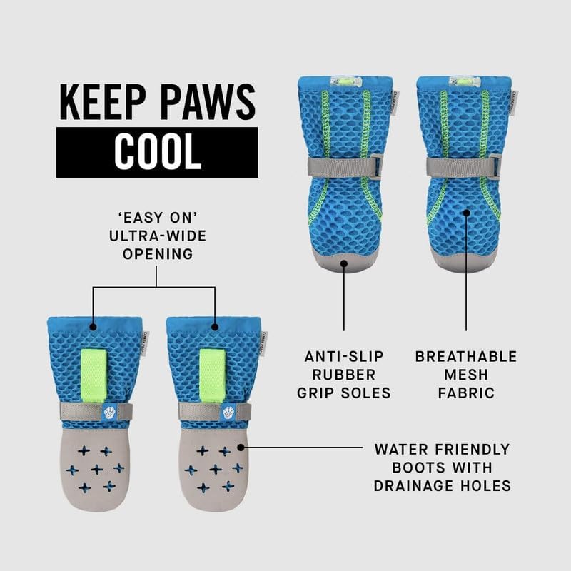 Canada Pooch Dog Boots for Hot Pavement - Dog Boots & Paw Protectors with Anti Slip Rubber | Water Friendly, Breathable Dog Shoes for Hot Days, Great for Dogs Grey - Size 4