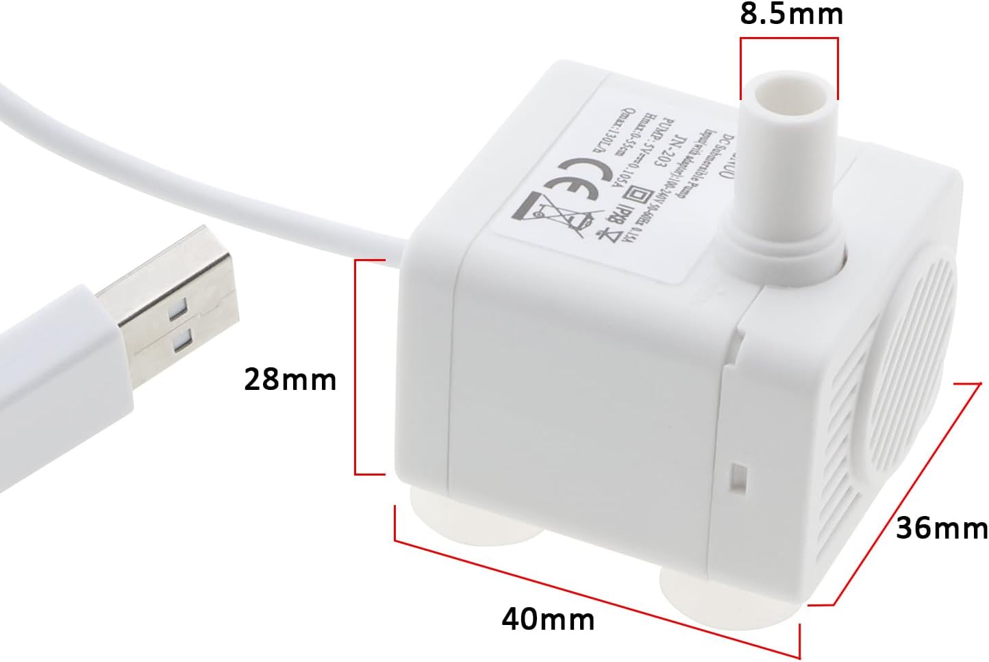 The Lord of the Tools Water Fountain Pump with 1.5M USB Wire Compatible with WF010 WF020 WF030 WF050 for Cats Dogs Aquarium Fish Tank Pet Water Dispenser