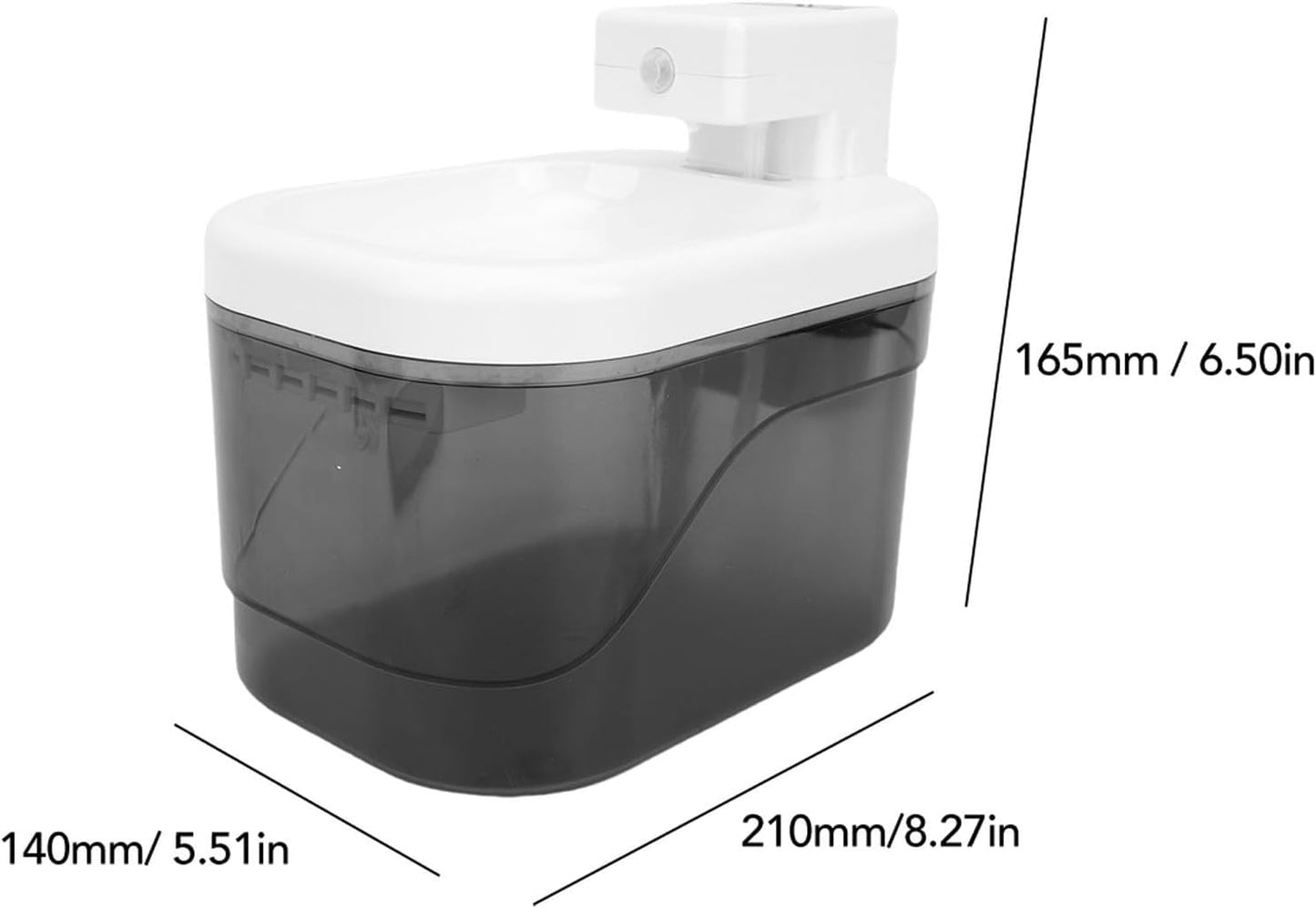 Luqeeg Cat Water Fountain, 2l Large Capacity Supply Sensing Circulating Automatic Pet Fountain, Dog Water Dispenser Gravity Cat Feeder Monitors Levels Slow Bowl for Pet Drinking
