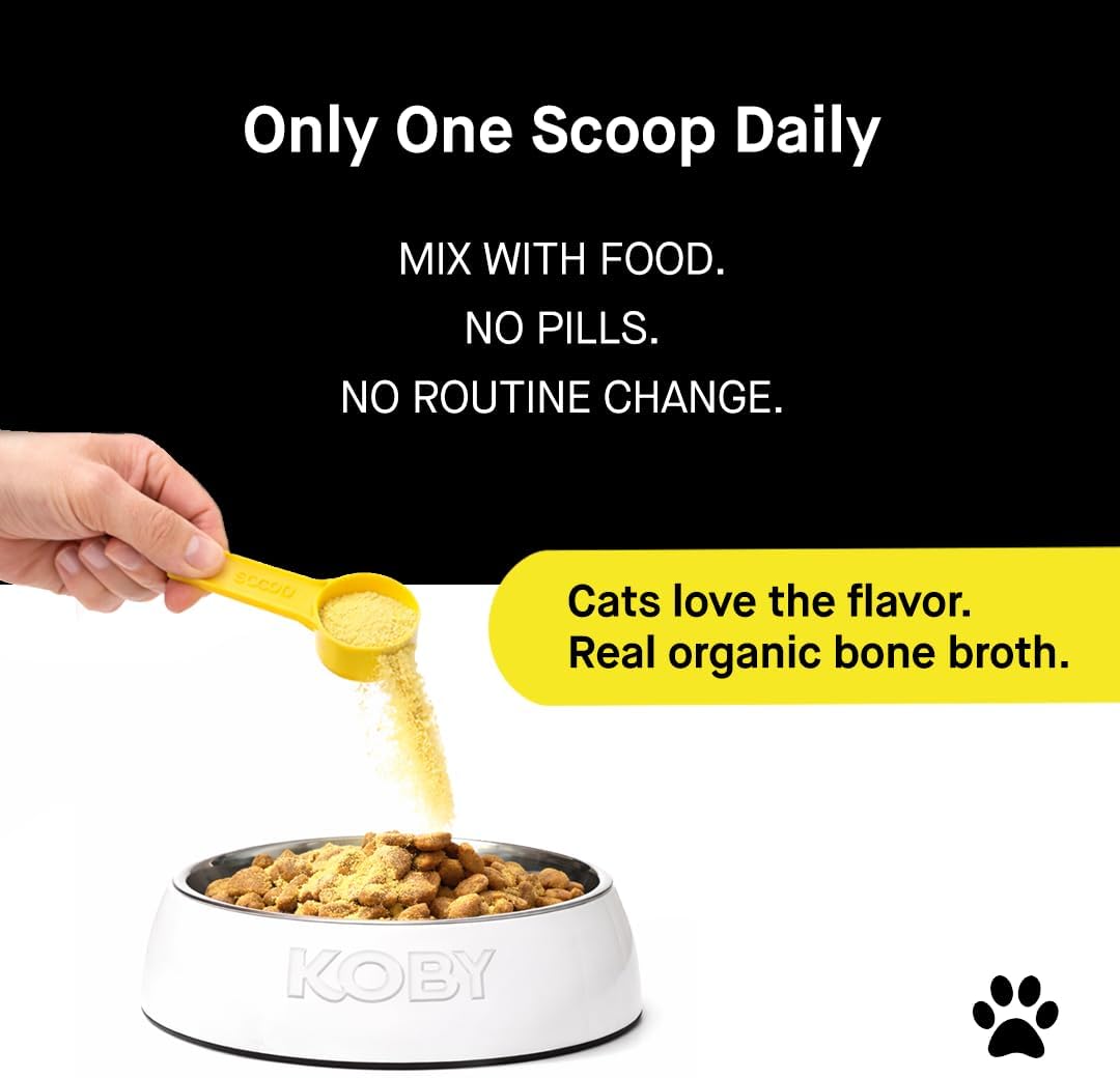 Koby Cat Probiotics | Daily Digestive Support for Sensitive Cats | Helps Loose Stool & Upset Stomach | Certified Organic | Vet Preferred, Clinical Dose | Easy-to-Use Powder