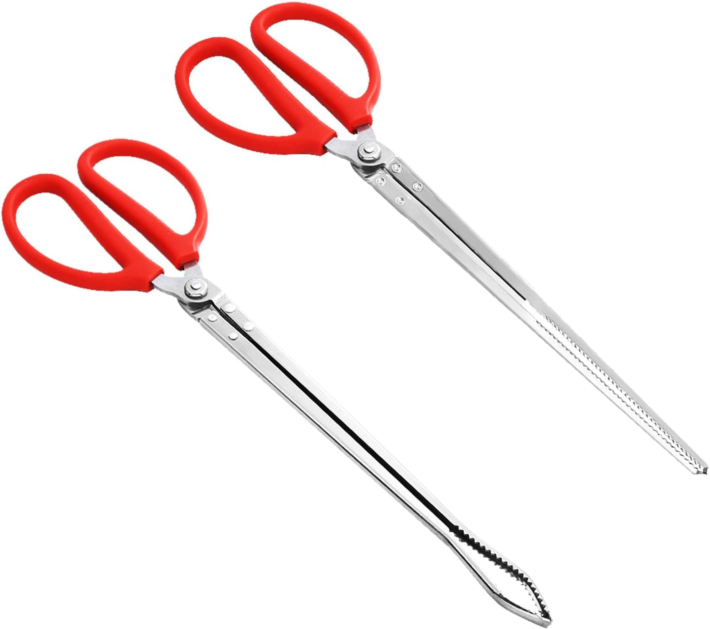 2PCS Reptile Feeding Tongs, Extended Stainless Steel Snake Feeding Tongs, Straight and Curved Feeding Tong, can be used for Snakes, Reptiles, Bathtubs, Aquarium Terrarium Supplies（15 "）