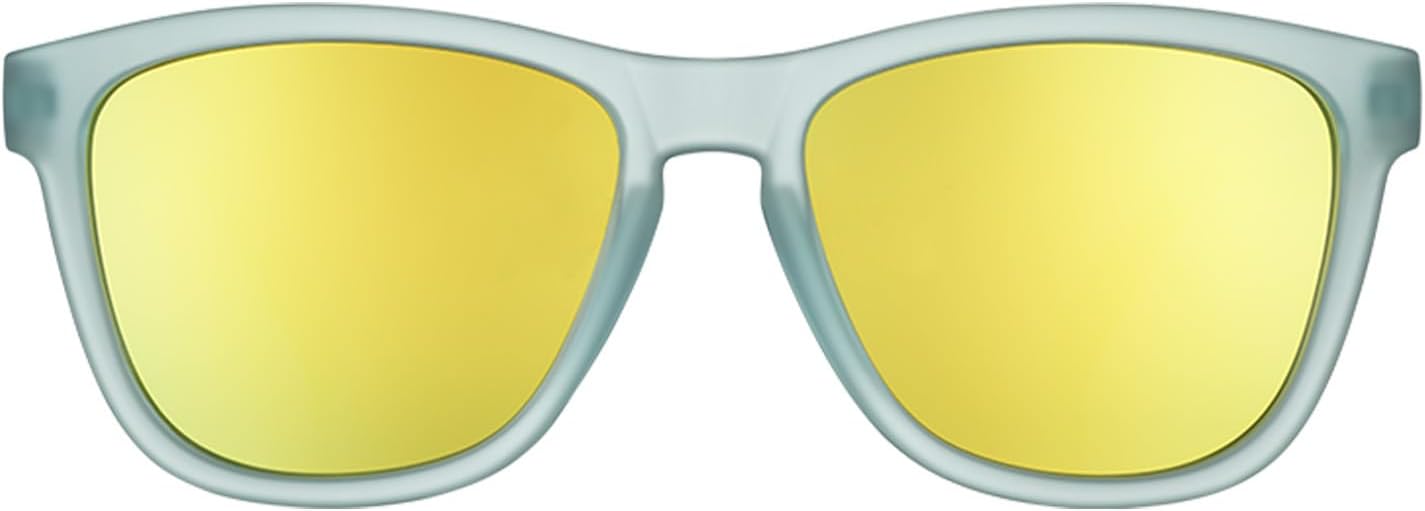 goodr Sunbathing with Wizards Polarized Sunglasses, Medium Sized (OG), Light Blue Translucent Frames with Gold Mirrored Reflective Lenses, UV400 Protection, No Slip, No Bounce