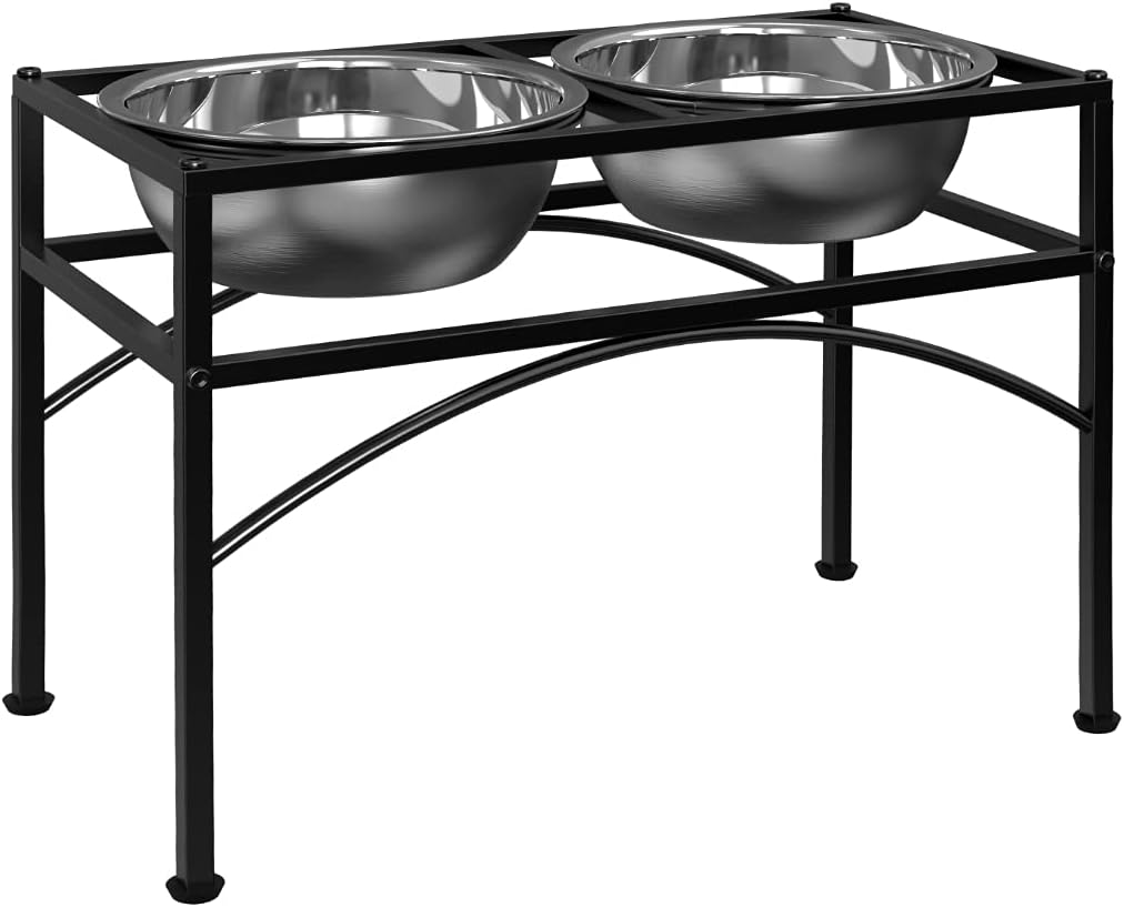 Elevated Dog Bowls for Large Dogs, 14" Raised Dog Bowl Stand for Large Sized Dog, Large Dog Feeder with Food and Water Bowls
