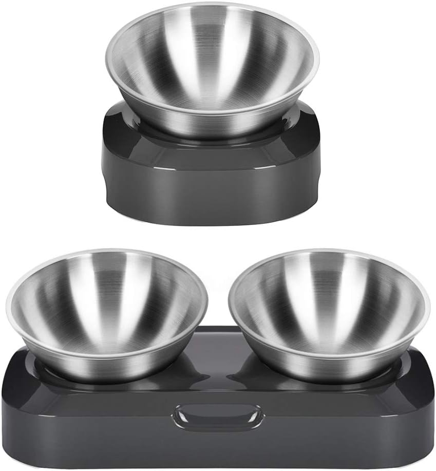 Dog Cat Bowls with Raised Stand Pet Food Water Feeder 15° Tilted Platform Non-slip Puppy Kitten Drinking Dispenser pet rubber dog toy dog fetching toy interactive outdoor dog flight flying saucer 18