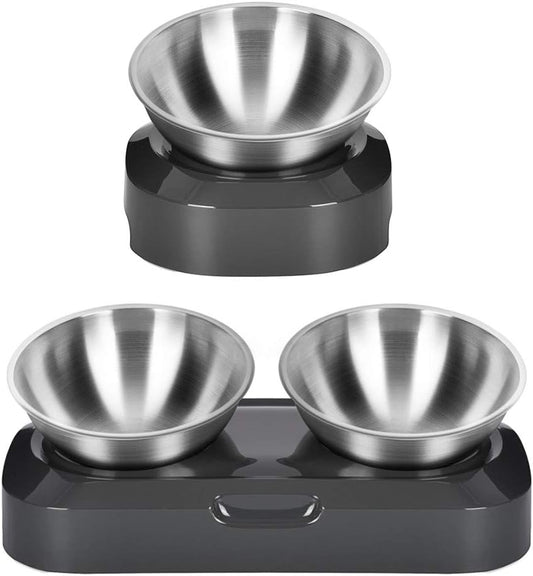 Dog Cat Bowls with Raised Stand Pet Food Water Feeder 15° Tilted Platform Non-slip Puppy Kitten Drinking Dispenser pet rubber dog toy dog fetching toy interactive outdoor dog flight flying saucer 18