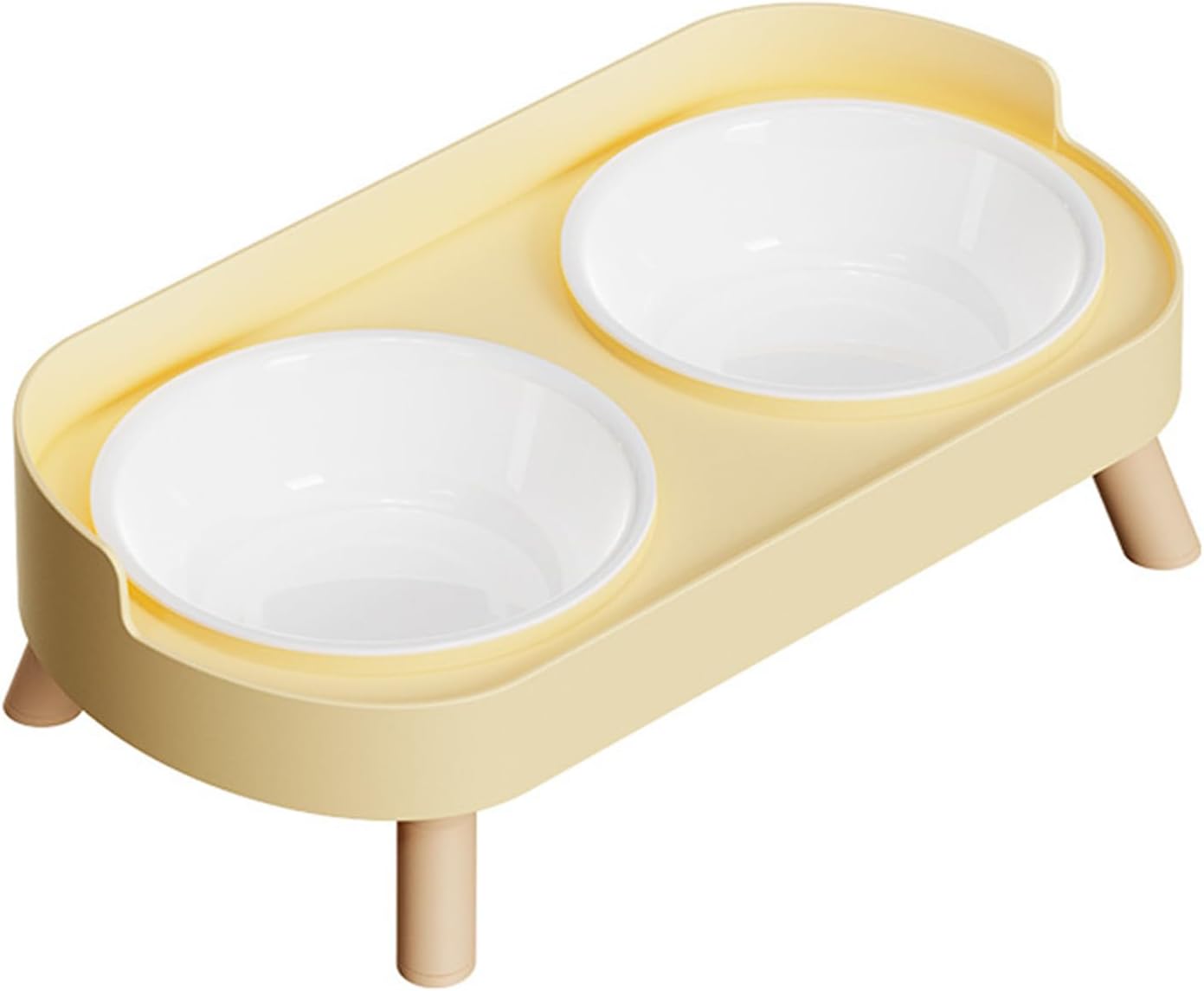 Double Bowl Elevated Pet Dining Station Splash Proof Design Ergonomic Height Cats Feeder Dish for Eating Habits Double Pet Bowl Stand