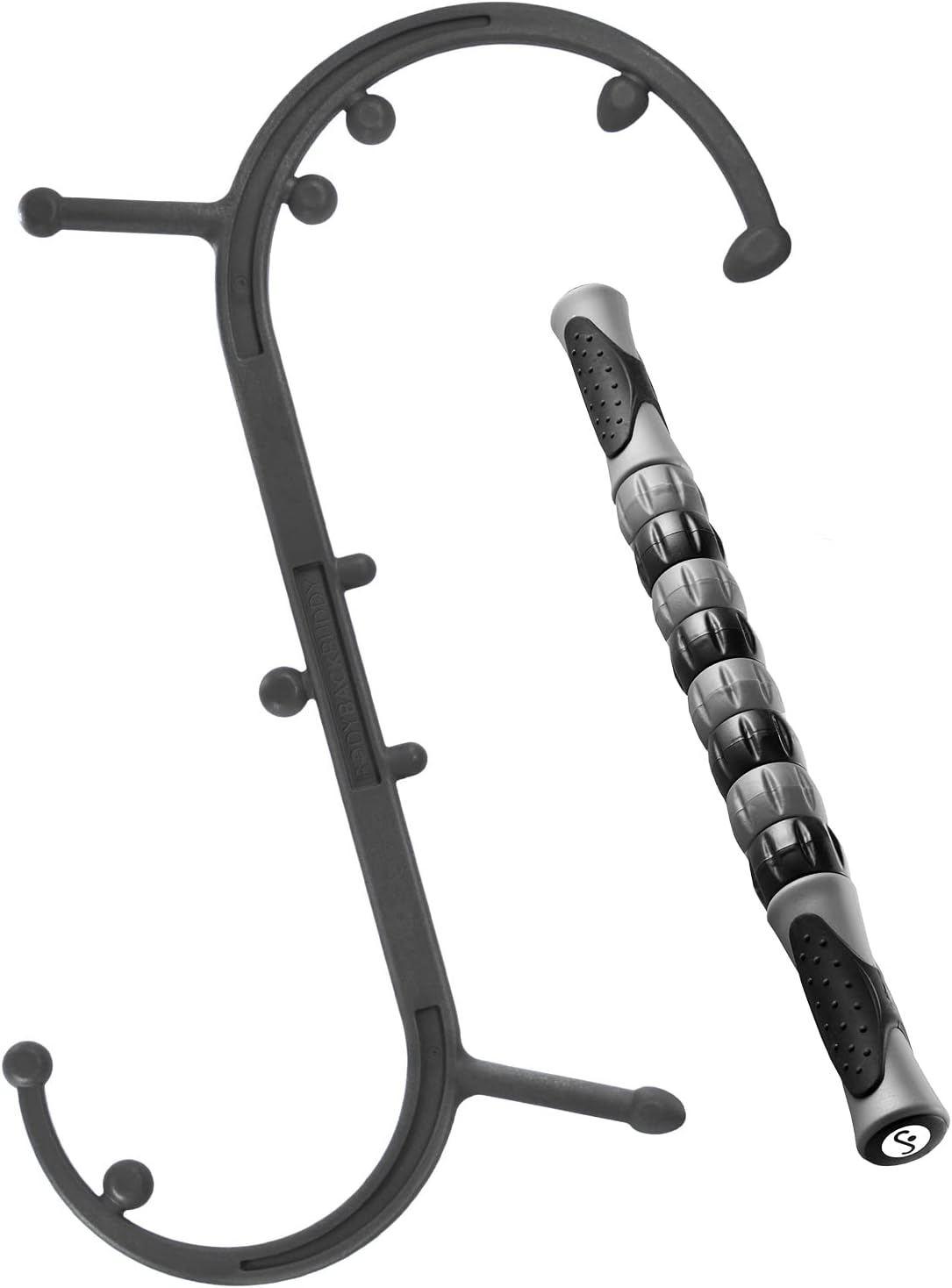 Body Back Buddy - USA Made - Massage Stick & Buddy Classic Bundle, Trigger Point Massage Tools, Neck and Back Massagers, Massage Cane, Muscle Knot Remover (Black)