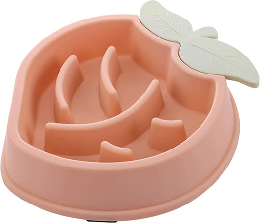 Slow Feeder Dog Bowls Fun Shape Puzzle Feeding Bowl Interactive Puppy Food Bowls Eco-Friendly Healthy Non Skid Design Dog Slow Feeder Bowl Small Puppy Slow Feeder Dog Bowls Small Breed Wet Food, Pink