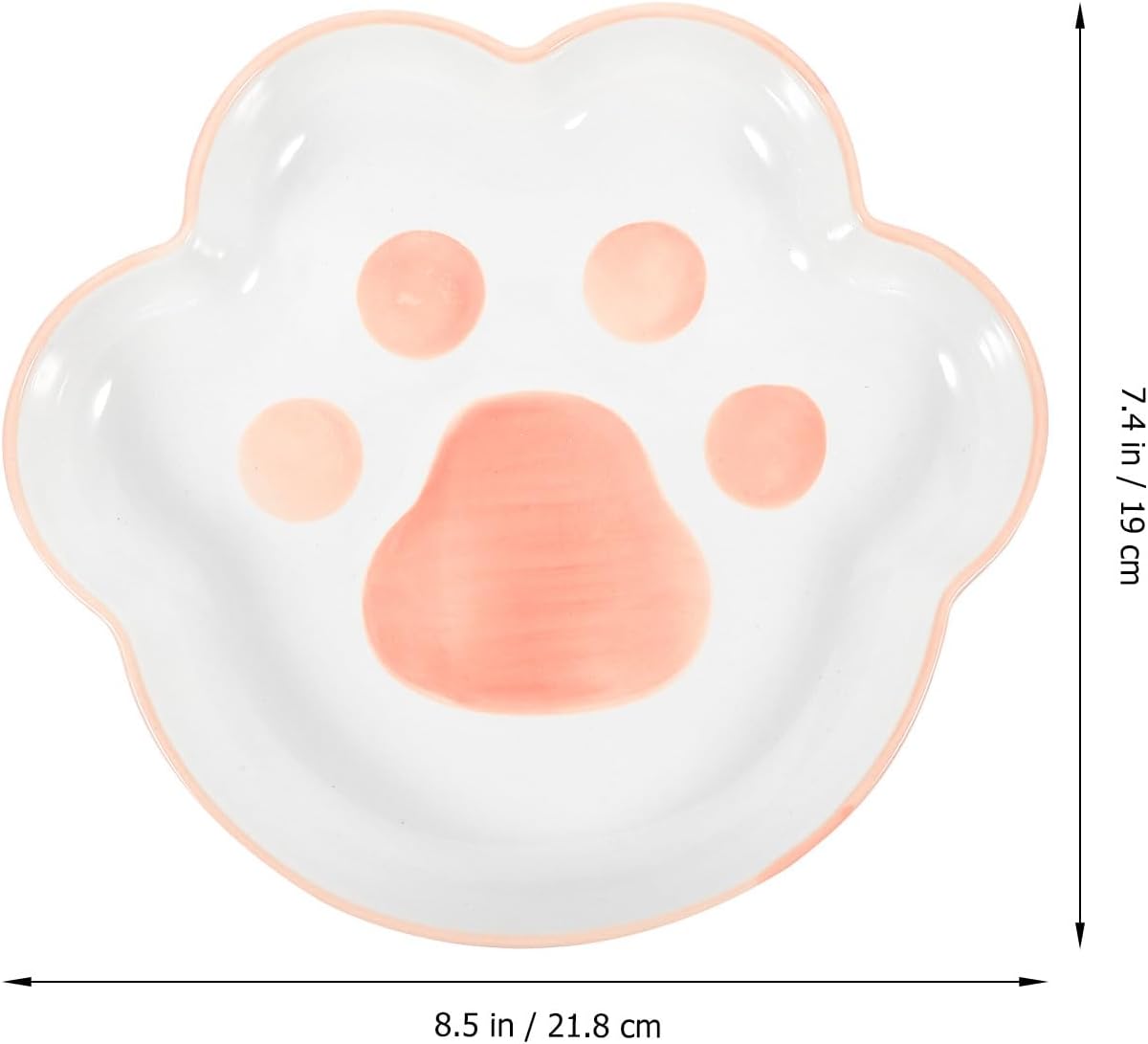 Milisten Ceramic Cat Bowl 9-inch Tilted Cat Feeder with Non-Spill Design Red Indoor Pet Feeding Dish