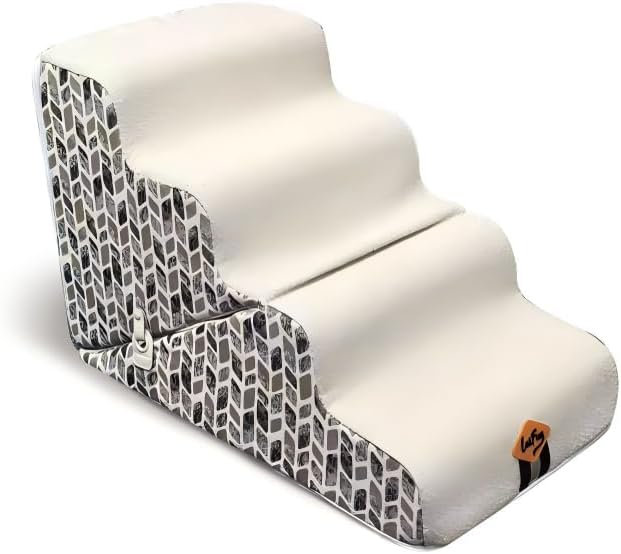 Laifug Pet Dog Stairs for Small Dogs 19.7" H, 2 in 1 Transformable 4-Step Pet Stairs and ramp, Dog Steps for Couch Bed (18~24 in) with Durable Non-Slip Waterproof Cover