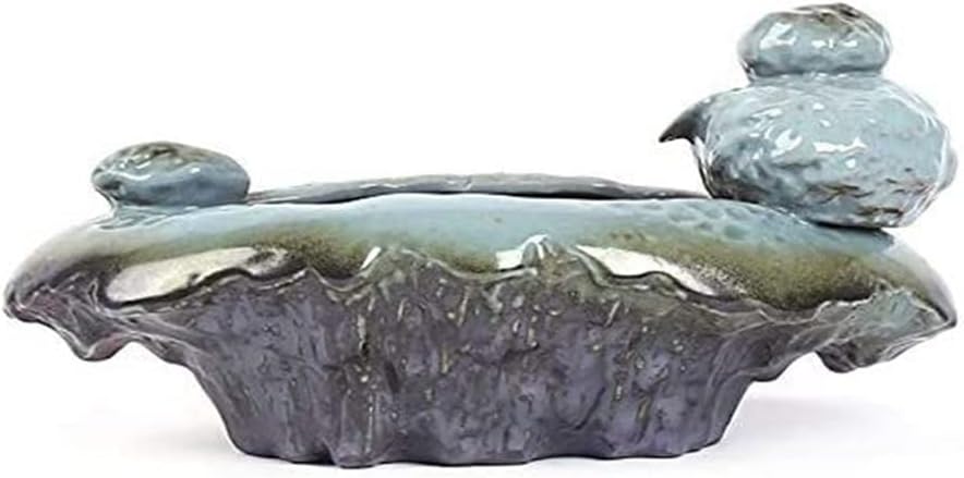 Fountain Pet Water Dispenser, Ceramics Cat Water Fountain Automatic Circulating Water Fountain Cat Water Dispenser Mobile Water Basin Drinker Pet Water Dispenser (Color : Green)
