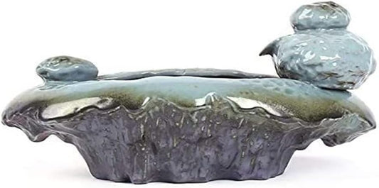 Fountain Pet Water Dispenser, Ceramics Cat Water Fountain Automatic Circulating Water Fountain Cat Water Dispenser Mobile Water Basin Drinker Pet Water Dispenser (Color : Green)