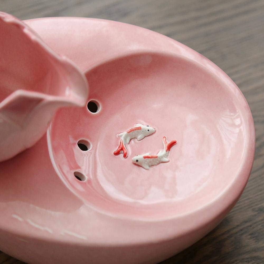 Cat Water Fountain - Ceramic Portable Pet Water Feeder Automatic Circulation Water Ultra-Quiet Pet Supplies (Color :)