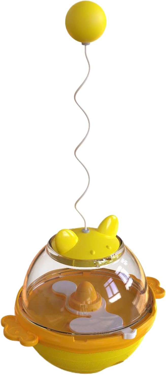 Cat Treat Toy, Puzzle Feeder, Interactive Trainer, 11.02x5.47x4.41 Inches Slow Dispensing Design, Durable Safe Material, Multicolor, for Indoor Cats, Garden, Bedroom, Home, Balcony, Study Use
