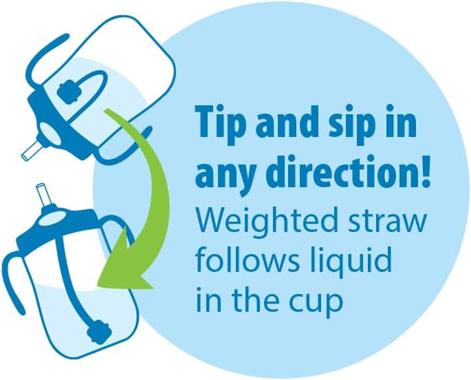 Dr. Brown's Milestones Baby's First Straw Cup, Training Cup with Weighted Straw, 9 oz/270 mL, BPA-free, 6m+, Dark Blue, 1-Pack