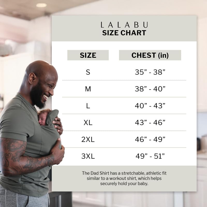 Lalabu The Dad Shirt | Hands-Free Baby Carrier for Dad with Kangaroo Pouch | Engineered for Bonding, Safety, & Comfort for Newborns Up to 15 Lbs. | CPSC Compliant - Black - Large
