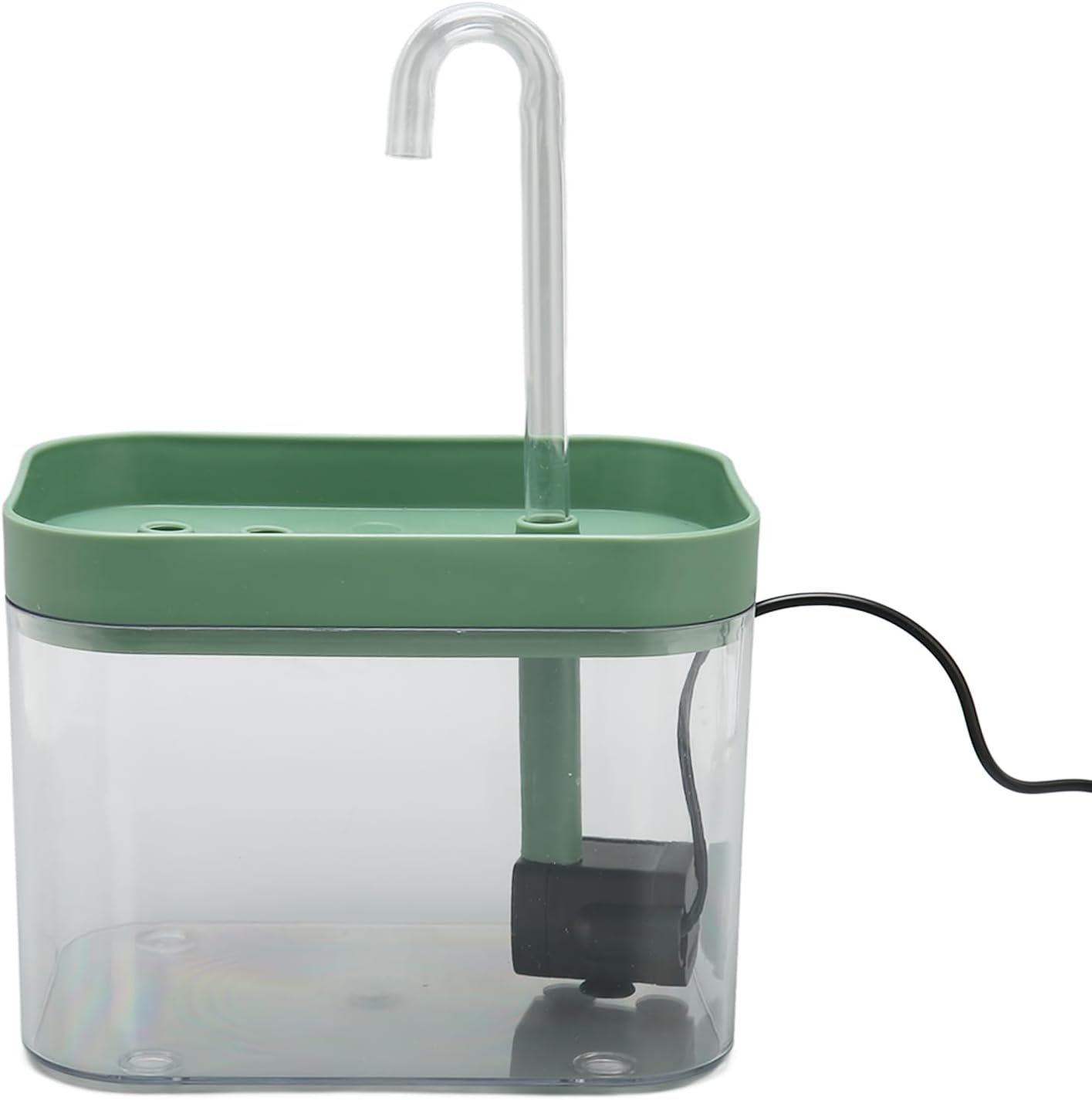 Pet Water Fountain, Cat Water Dispenser Dog Water Bowl Dispenser Automatic Quiet USB Powered Transparent Pet Water Dispenser with Elbow Tube 1.5L for Cats, Dogs