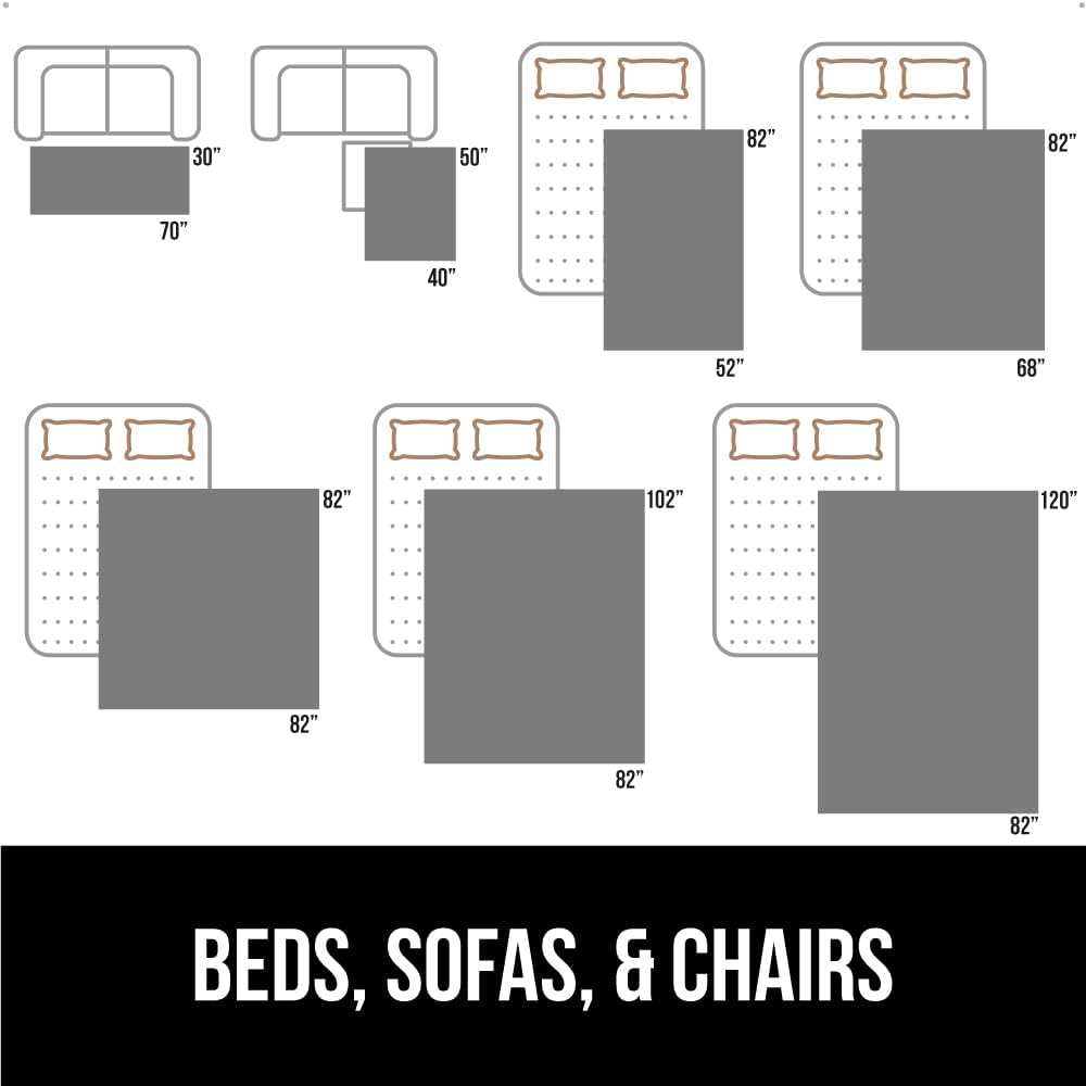 GORILLA GRIP Waterproof Bed Cover for Dogs, 82x82, Gripped Slip Resistant Backing, Leak Proof Washable Dog Blanket Covers Sofa, Couch, Sectional, Crate, Car, RV Seats, Pet Puppy Essentials, Charcoal