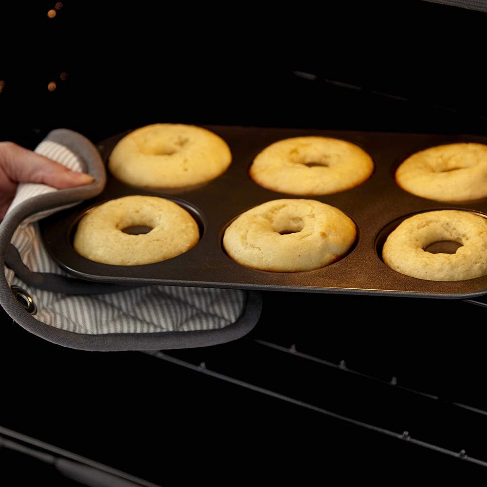 Wilton Gold Non-Stick 2 Piece Donut Pan Set, Cold-Rolled Steel Bakeware, Made without PFAS, Packaging May Vary