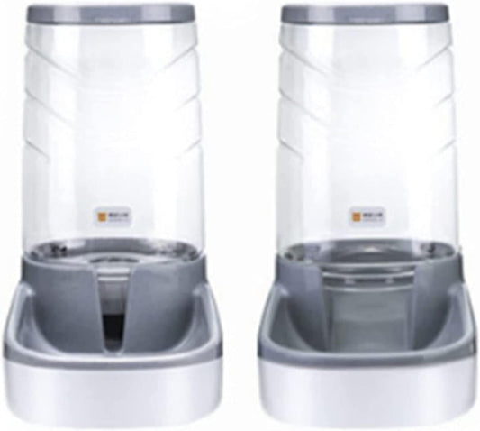 Fountain 3.8 L Pets Cats Dogs Automatic Waterer and Food Feeder Set Unplugged Feed Water Pet Supplies Gravity Pet Food Feeder and Water Dispensers Pet Water Dispenser