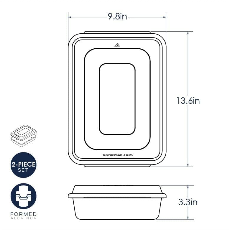 Nordic Ware Natural Aluminum Commercial Cake Pan with Lid, Rectangle Pan with Lid Silver, 9 x 13