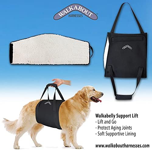 Walkabelly Support Sling, Easy-to-Use Belly Harness for Daily Mobility, Stop Straining to Lift Your Pet, Quick-Lift Original Design by Walkabout Harnesses (MedLarge Walkabelly)