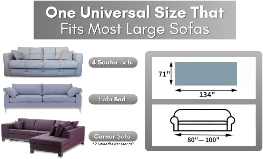 Couch and Sofa Covers with Pet Hair Removal Tool Included, Universal Size Throw Blanket, Couch Cover for Dogs Washable, Seat Covers, Sofa Furniture Protector.