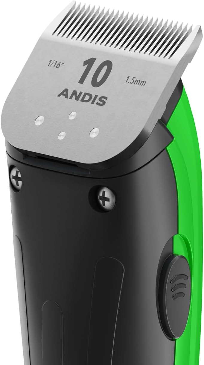 Andis Dr. Pol Easy Clip Versa Clipper Kit - Complete Grooming Solution with Detachable Blades, Attachment Combs, Nail Clipper & More for Safe, Efficient Grooming of All Dog Types, Green, 561121