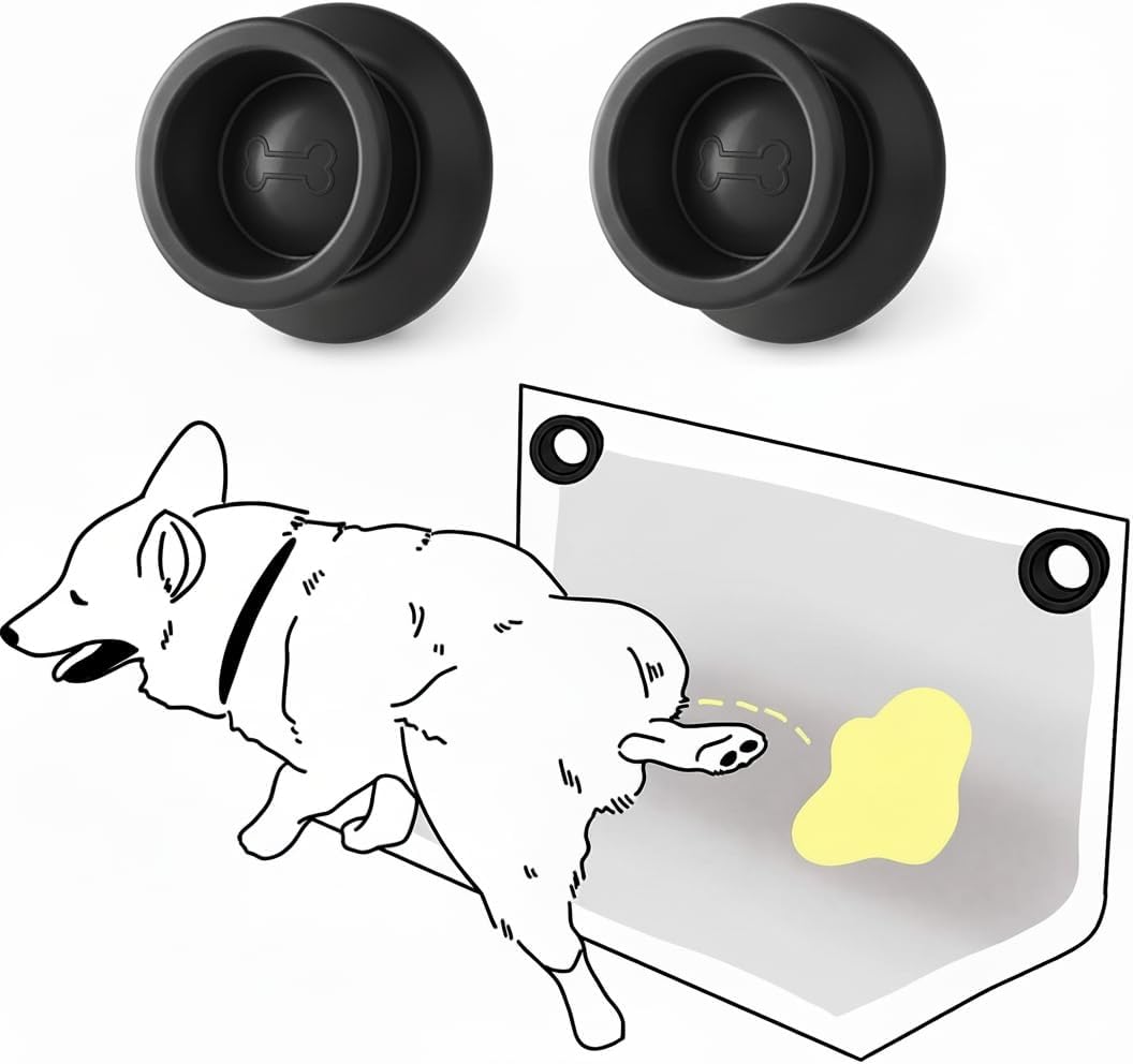 MYMOON HOME Pee Pad Holder for Dogs (2 Pack) Dog Potty Training Pad for Leg-Lifting Marking Dogs - Use with Any Size Puppy Wee Wee Pads - Stick on Any Flat Surface, Strong Magnets (Black)