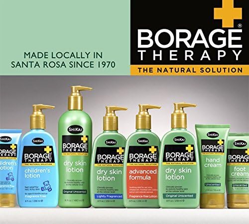 ShiKai Borage Therapy Dry Skin Lotion Moisturizer (16oz, Pack of 2) Unscented Skincare | Hydrating Lotion for Eczema, Dry Hands & Body | With Oatmeal, Shea